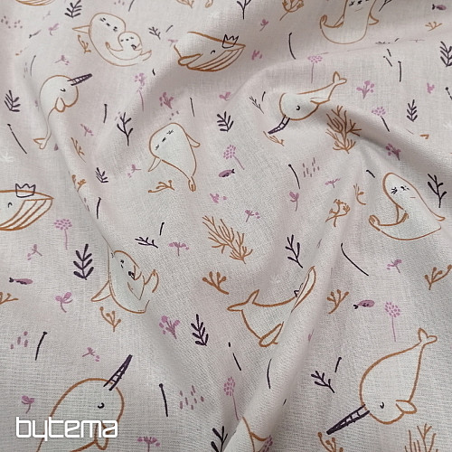 Cotton fabric WHALE