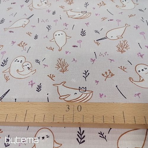 Cotton fabric WHALE