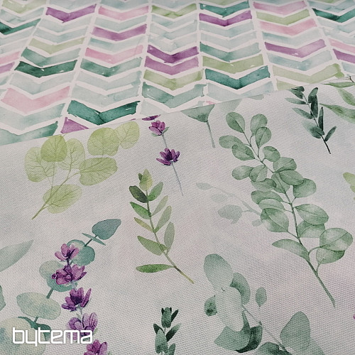 Decorative fabric LEAVES green