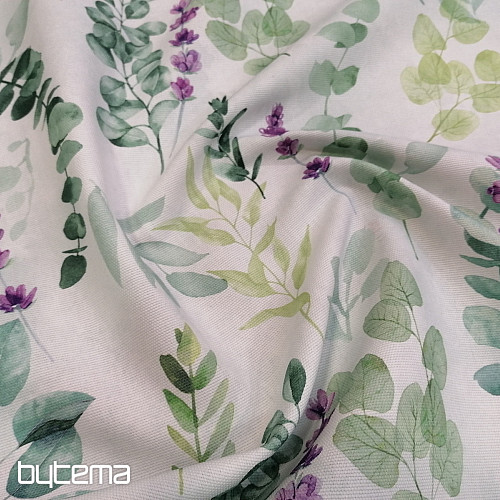 Decorative fabric LEAVES green