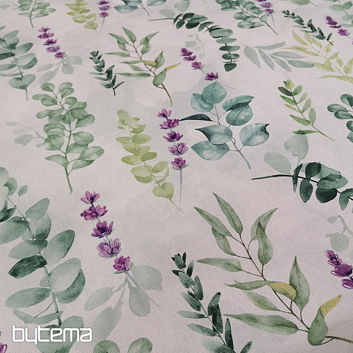 Decorative fabric LEAVES green
