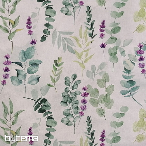 Decorative fabric LEAVES green