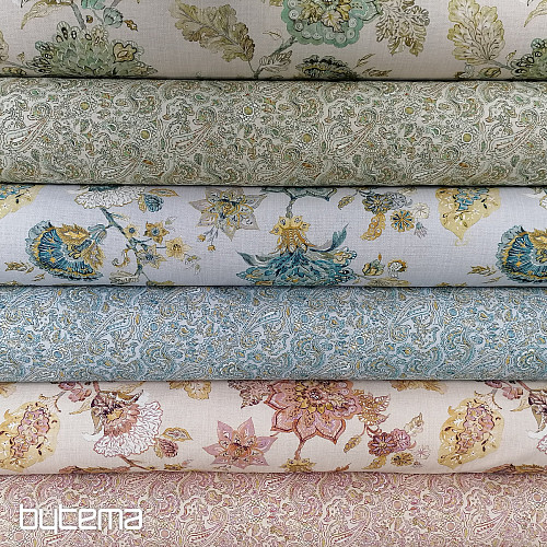 Decorative fabric FLOWERS blue