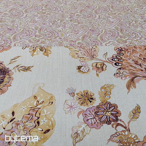 Decorative fabric FLOWERS pink
