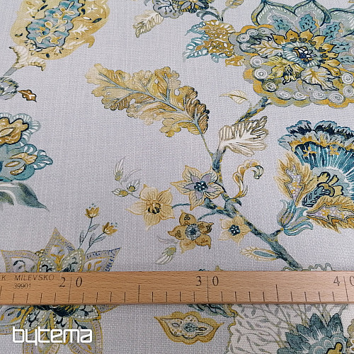 Decorative fabric FLOWERS blue
