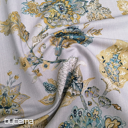 Decorative fabric FLOWERS blue