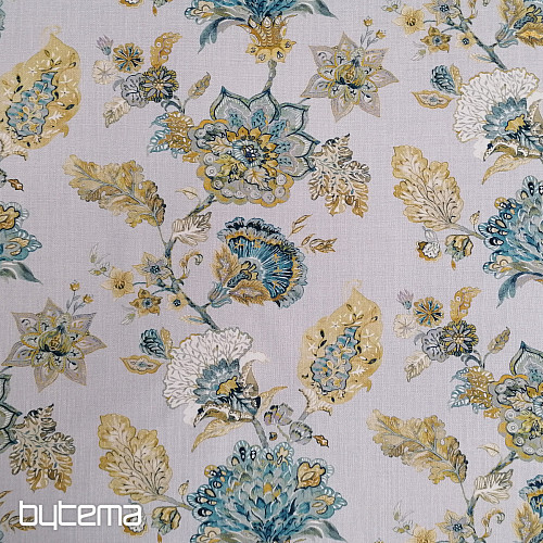 Decorative fabric FLOWERS blue
