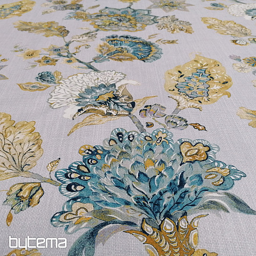 Decorative fabric FLOWERS blue