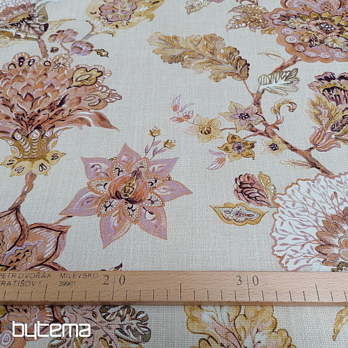 Decorative fabric FLOWERS pink