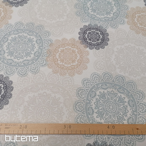 Decorative fabric MANDALA gray-beige