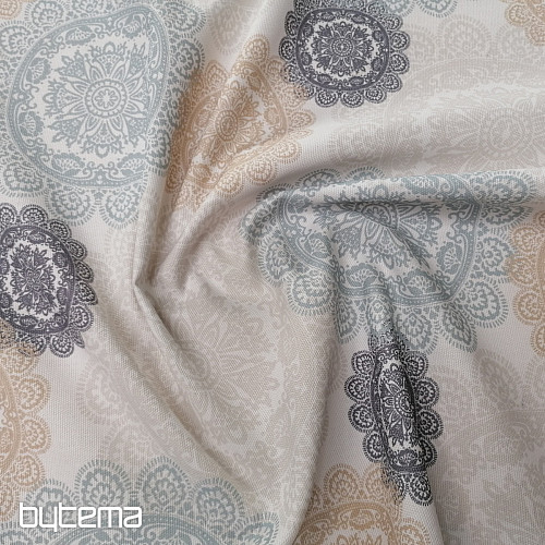 Decorative fabric MANDALA gray-beige