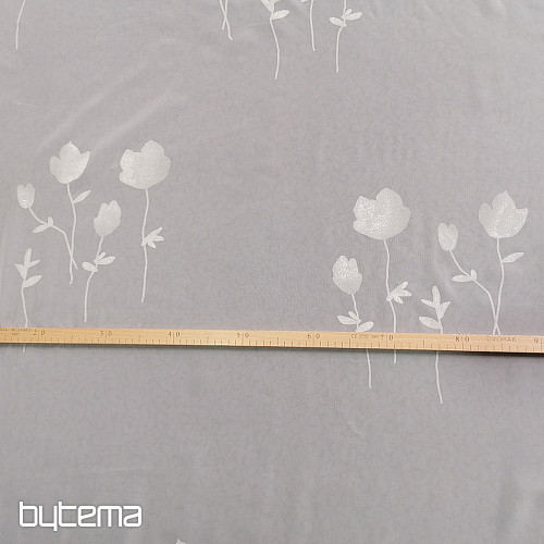 Curtain voile FLOWERS beige