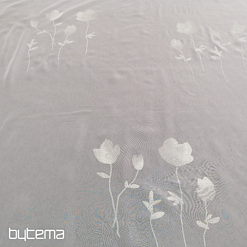 Curtain voile FLOWERS beige