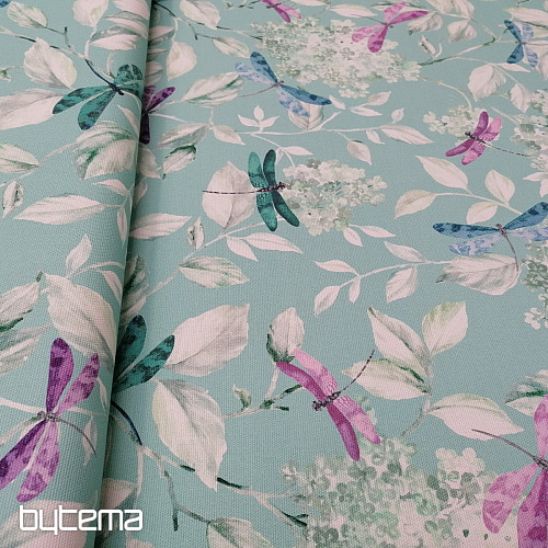 Decorative fabric ROSETO DRAGONFLY turquoise