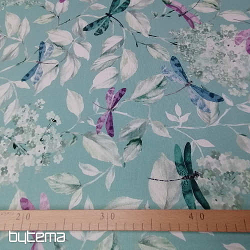 Decorative fabric ROSETO DRAGONFLY turquoise