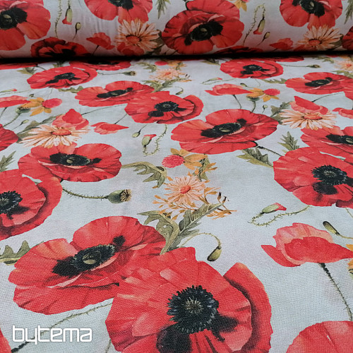 Decorative fabric WOLF POPPES LAZA