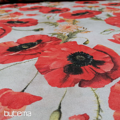 Decorative fabric WOLF POPPES LAZA