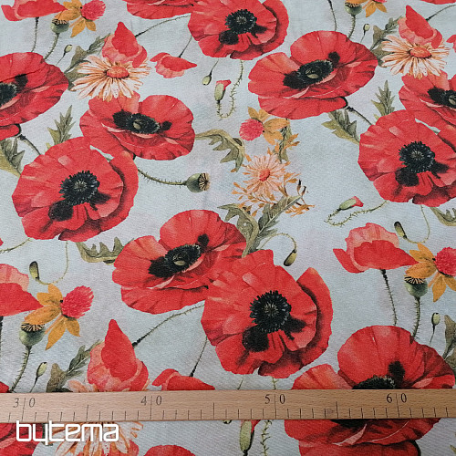 Decorative fabric WOLF POPPES LAZA