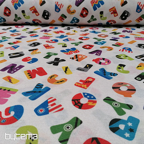 Decorative fabric COLORED LETTERS