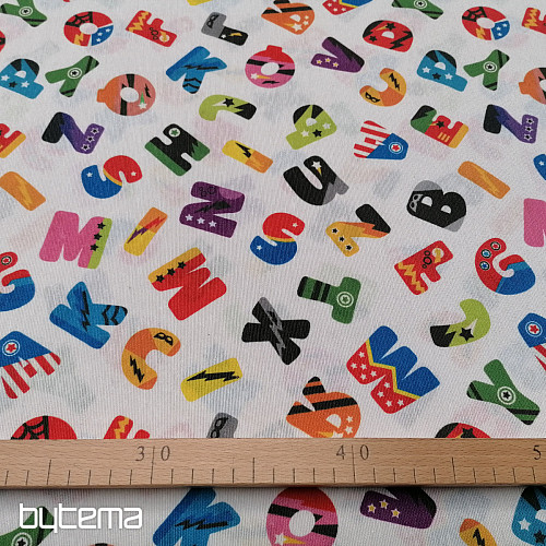 Decorative fabric COLORED LETTERS