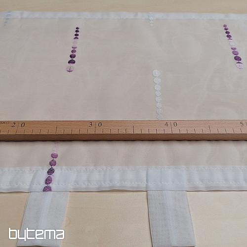 Embroidered curtain for a stained glass window - purple beads