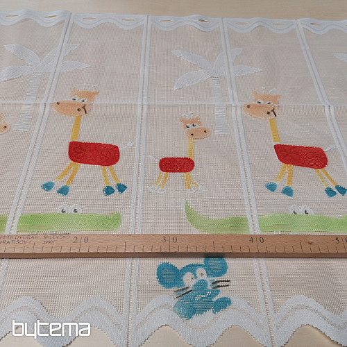 Children&#39;s curtain on a stained glass window - jacquard ANIMALS