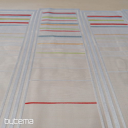 Children&#39;s curtain on a stained glass window - jacquard Colorful stripes