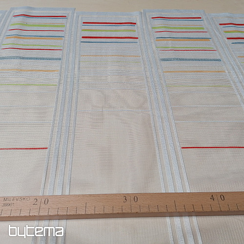 Children&#39;s curtain on a stained glass window - jacquard Colorful stripes