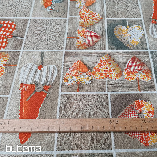 Decorative fabric HEARTS LIDIA 501