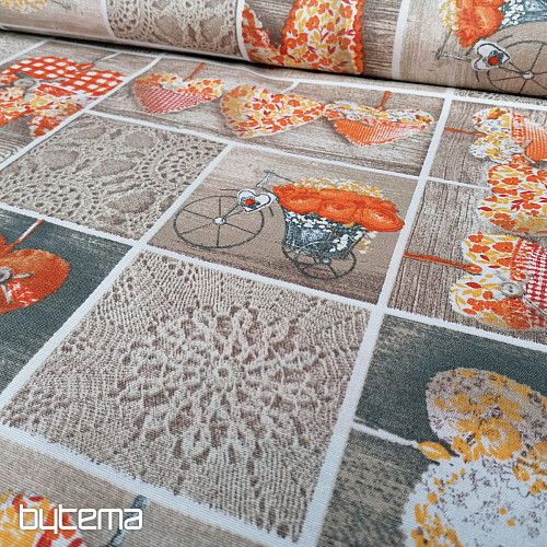 Decorative fabric HEARTS LIDIA 501