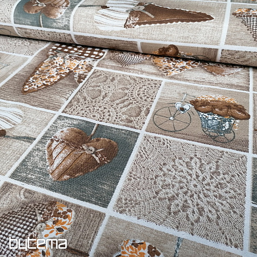 Decorative fabric HEARTS LIDIA 701