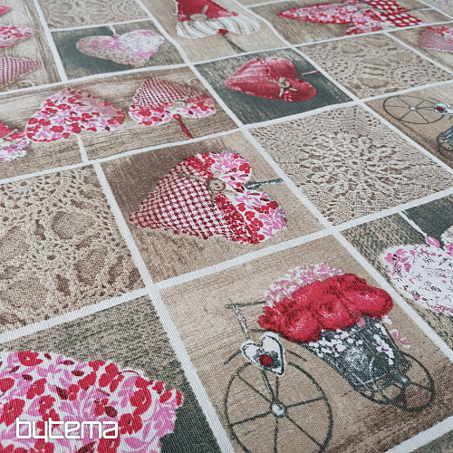 Decorative fabric HEARTS LIDIA 401