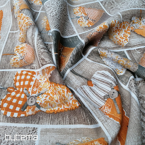 Decorative fabric HEART LIDIA yellow