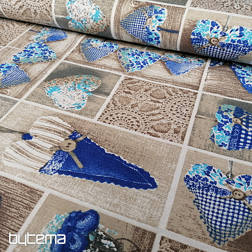 Decorative fabric HEARTS LIDIA 601