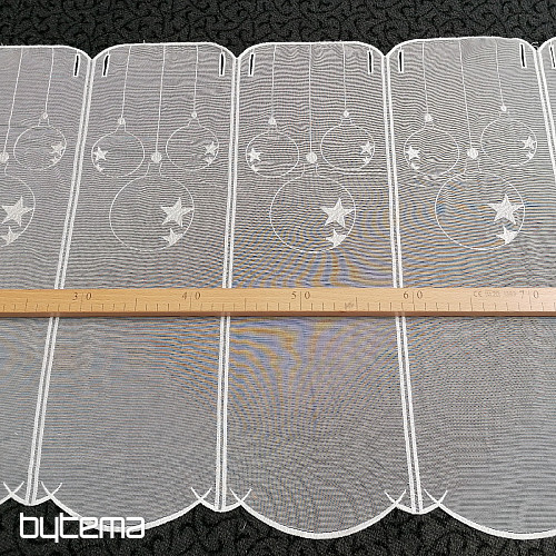 Embroidered stained glass window curtain - CHRISTMAS BULBS