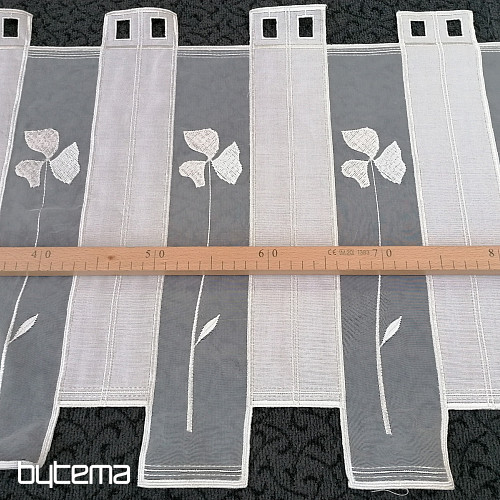 Stained glass curtain - voile with cream embroidery 208