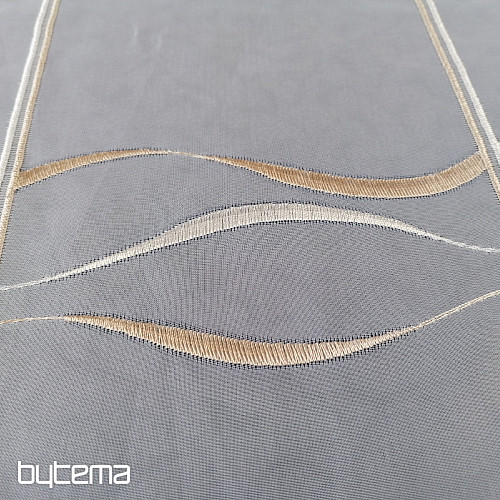 Stained glass curtain - voile of light brown stripes