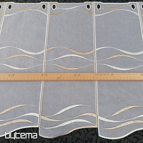 Stained glass curtain - voile of light brown stripes