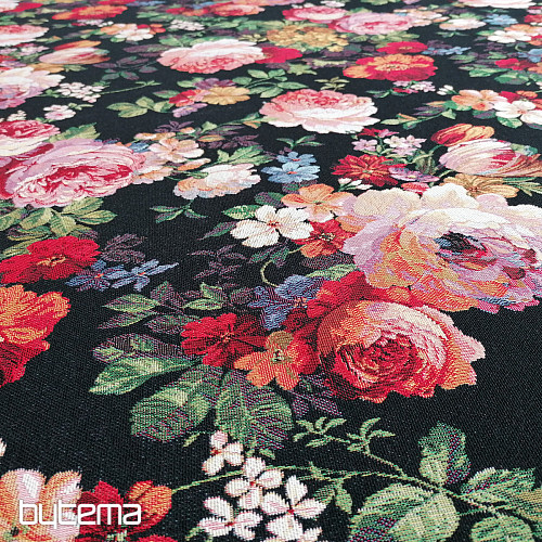 Tapestry fabric BLACK ROSE