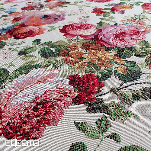 Tapestry fabric CREAM ROSE