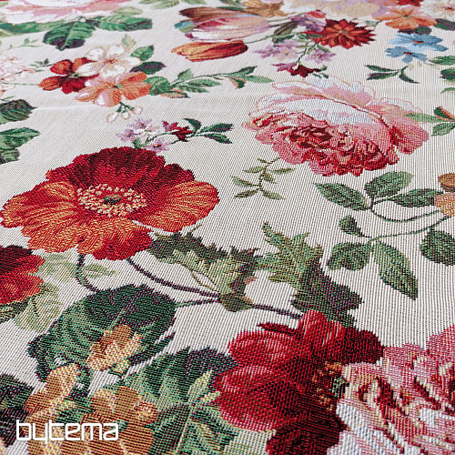 Tapestry fabric CREAM ROSE