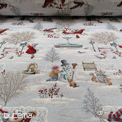 Tapestry fabric CHILDREN IN WINTER