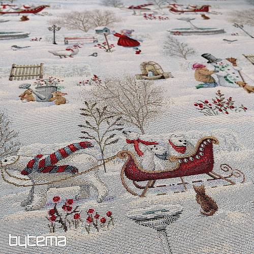 Tapestry fabric CHILDREN IN WINTER