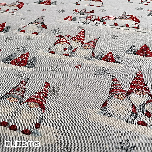 Tapestry tablecloth, scarf Christmas elves 2