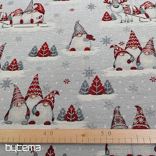 Tapestry fabric CHRISTMAS ELVES