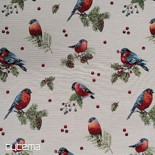 Tapestry fabric WINTER BIRD