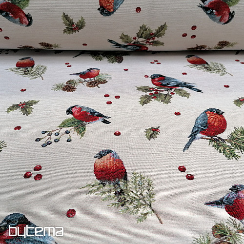 Tapestry fabric WINTER BIRD
