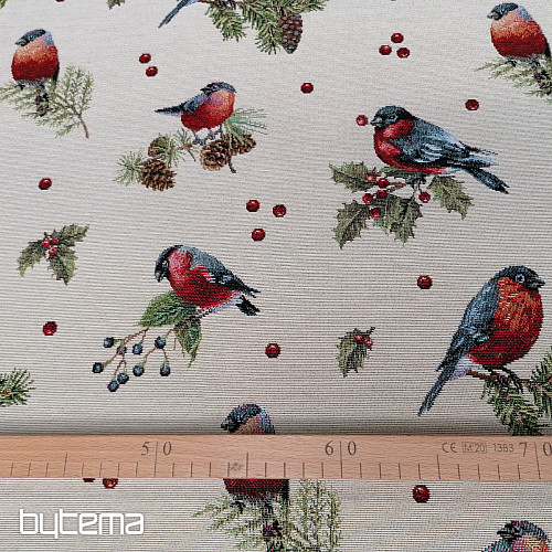 Tapestry fabric WINTER BIRD