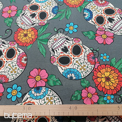 Decorative fabric TANIS skull