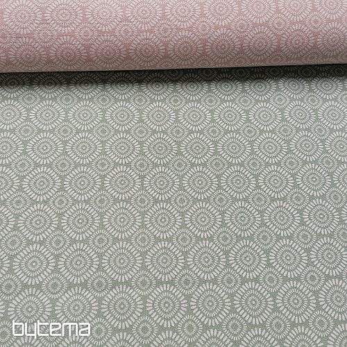 Cotton fabric Geo sun green